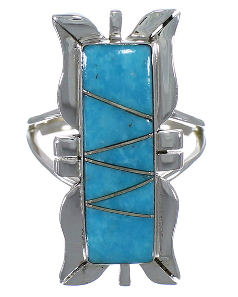 Turquoise Genuine Sterling Silver Ring Size 4-3/4 EX44227